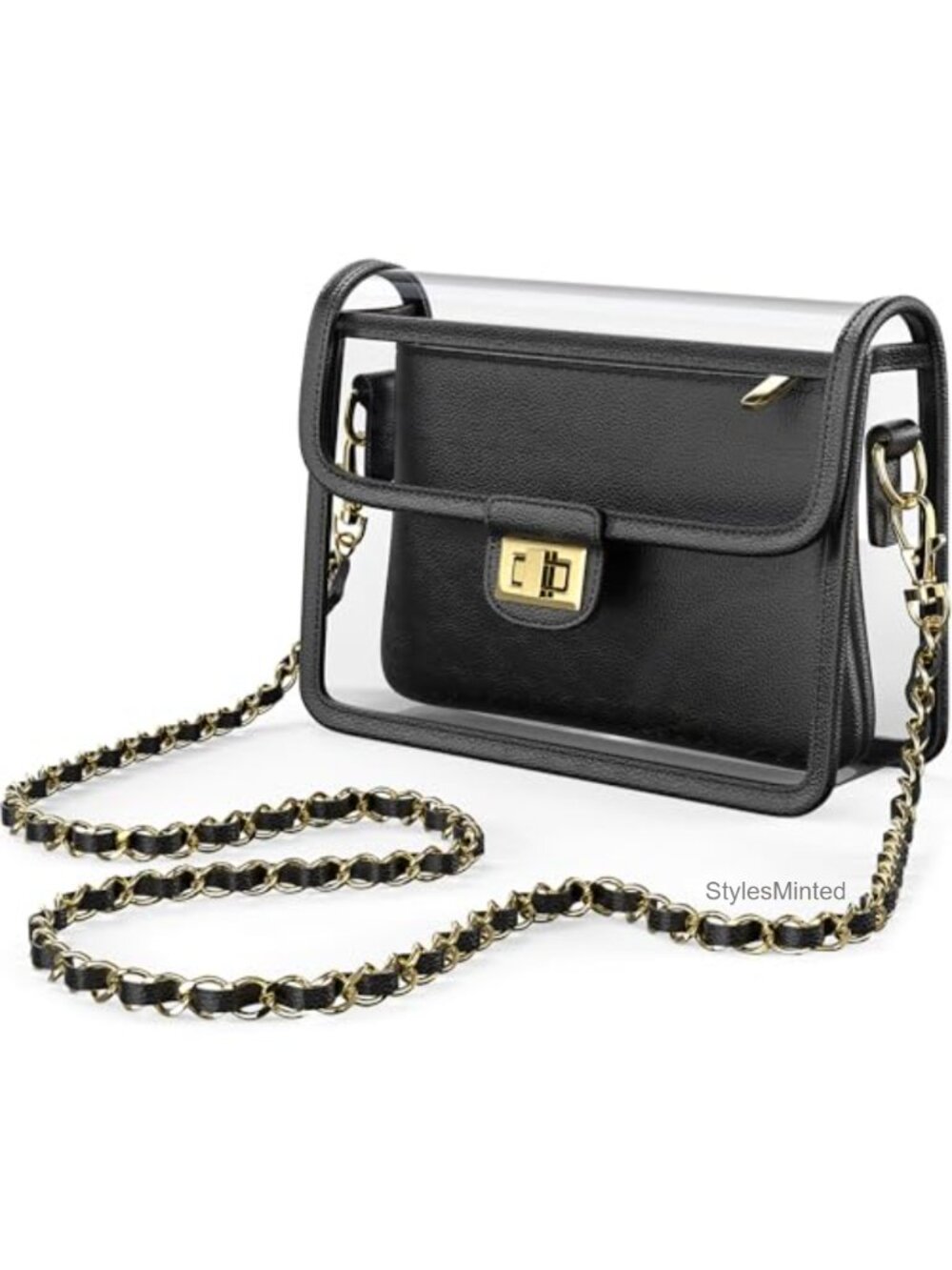Clear Crossbody Purse Stadium Approved UV TPU with Wallet & Chain